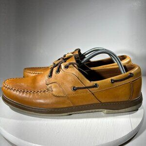 Allen Edmonds Eastport Leather Boat Shoes Mens Size 10.5 3E Extra Wide Tan Deck